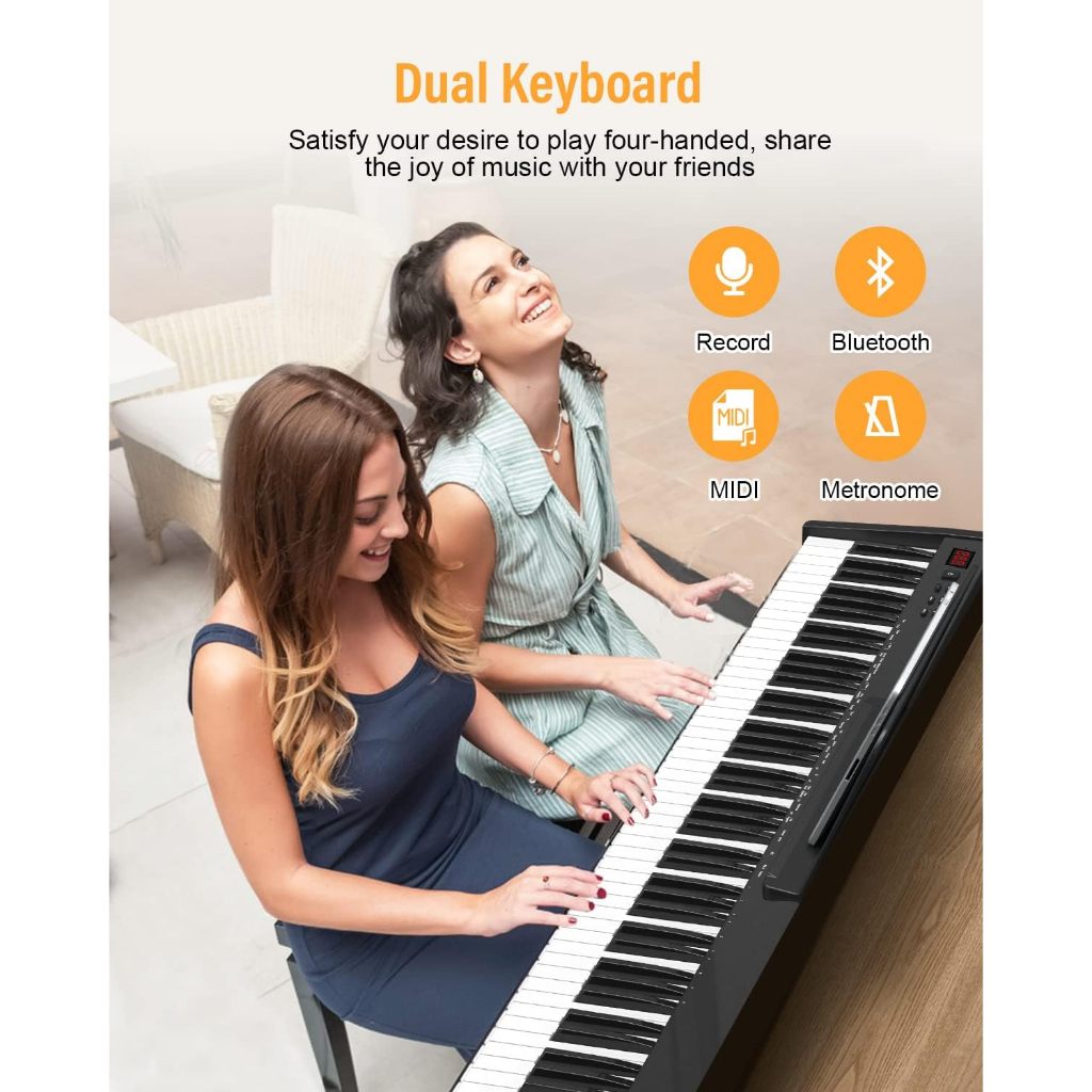 Đàn Piano điện, Digital Piano - Konix PH88S - Bluetooth, 88 phím cảm ứng lực, Pin sạc, Dành cho người mới học (Beginner)