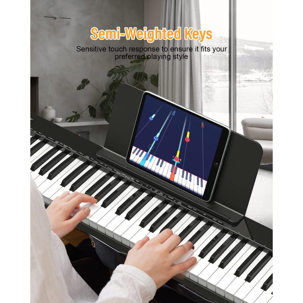 Đàn Piano điện, Digital Piano - Konix PH88S - Bluetooth, 88 phím cảm ứng lực, Pin sạc, Dành cho người mới học (Beginner)