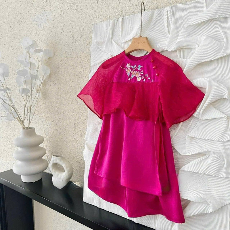 Áo Dài bé gái tường vy diện lễ tết. Một set kèm quần