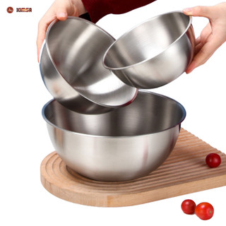 Combo 3 tô inox nhiều kích cỡ dùng trộn bột, làm gỏi, đựng thức ăn, trái cây