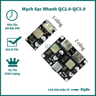 Mạch sạc nhanh 1 cổng usb, 2 cổng usb, hỗ trợ qc2.0 - qc3.0
