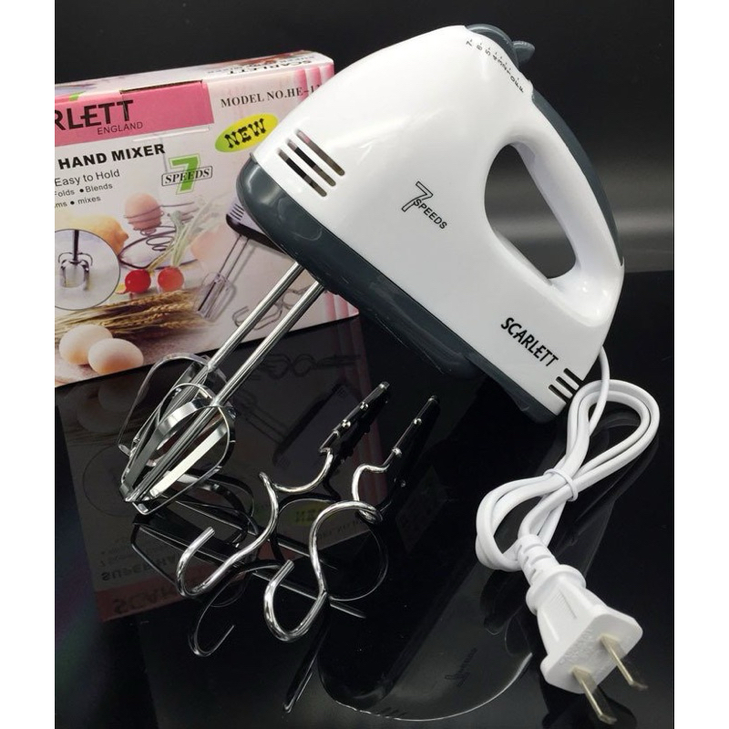 Máy đánh trứng, máy trộn bột cầm tay Scarlett - máy 7 tốc độ gồm 4 que