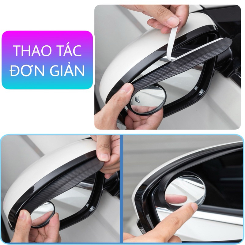 Vè che chắn mưa kèm gương cầu xóa điểm mù gắn gương chiếu hậu ô tô xe hơi hạn chế bám nước mở rộng tầm nhìn