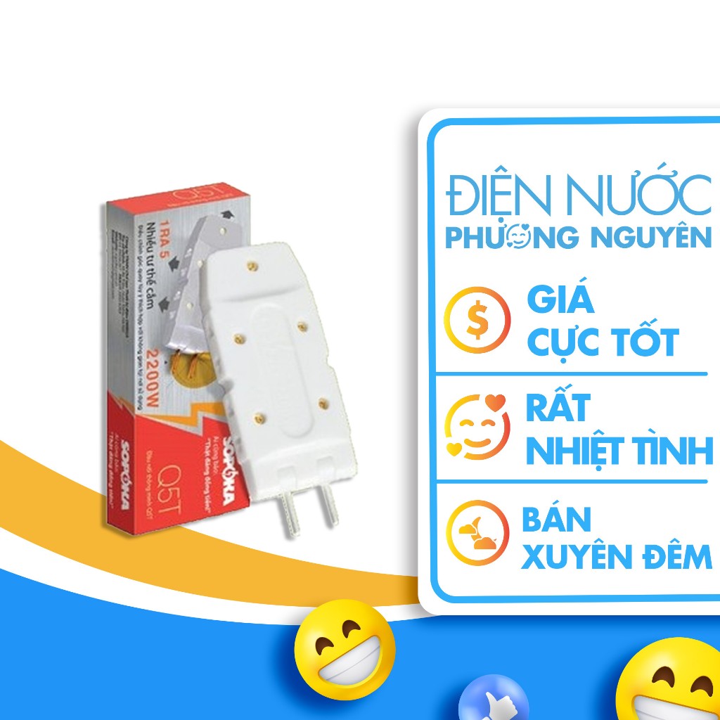 Phích cắm điện thông minh 1 chia 3 và chia 5 SOPOKA QT3 + QT5