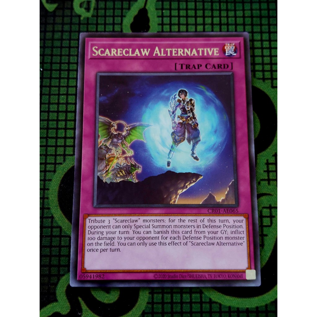 Thẻ Bài Yugioh Trap Scareclaw Alternative  CR01-AE065