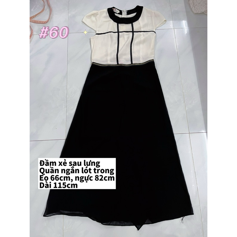 Jumpsuit giả đầm xẻ sau lưng
