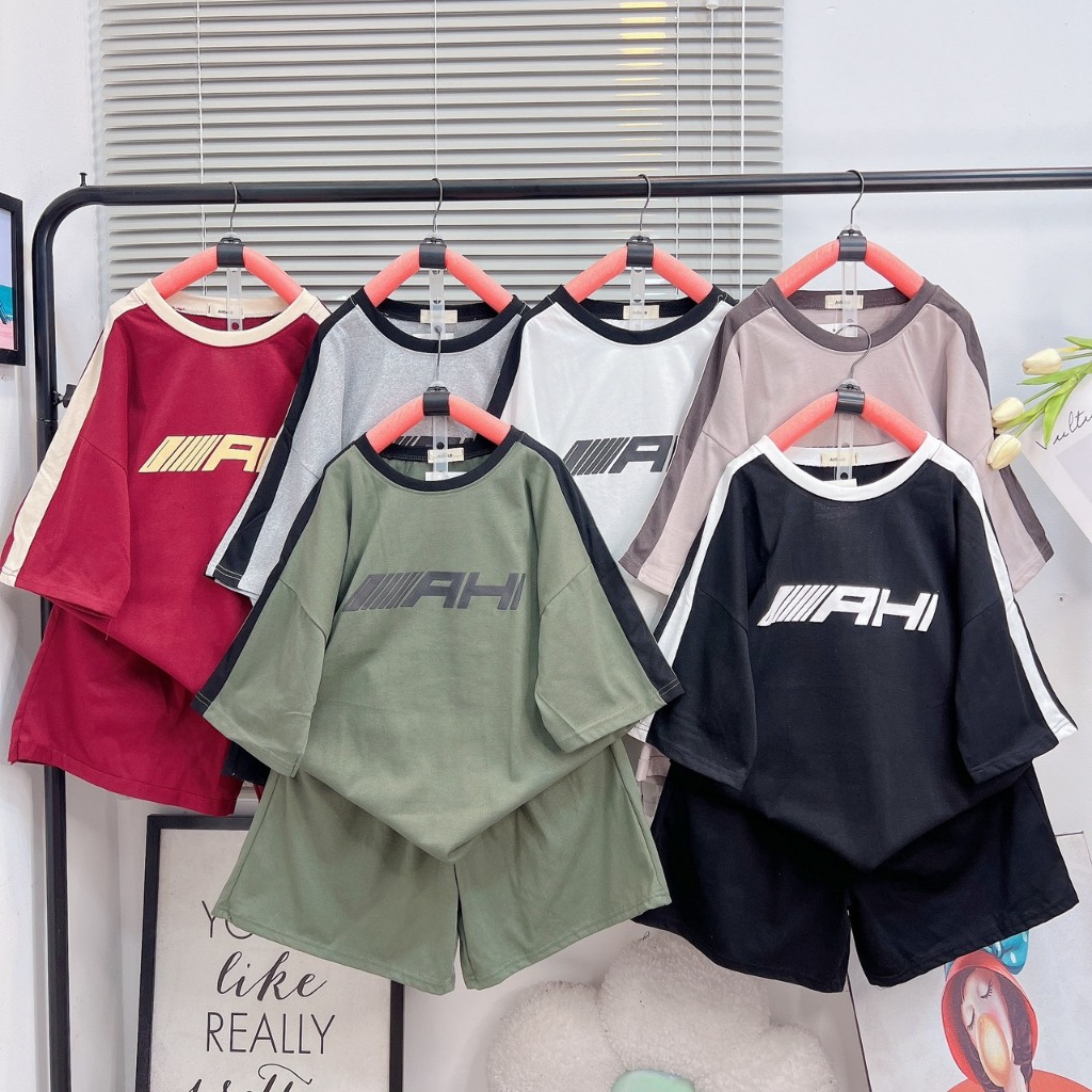 Set bộ nữ form rộng cổ tròn tay ngắn style đơn giản mặc ở nhà rất thoải mái,dễ chịu.Thấm hút mồ hôi 45-68kg Bunny_215