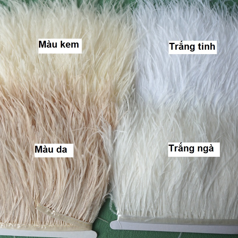 Lông Vũ Đà Điểu Cao Cấp, Dùng Trong May Mặc, Trang Trí Áo Váy Đầm