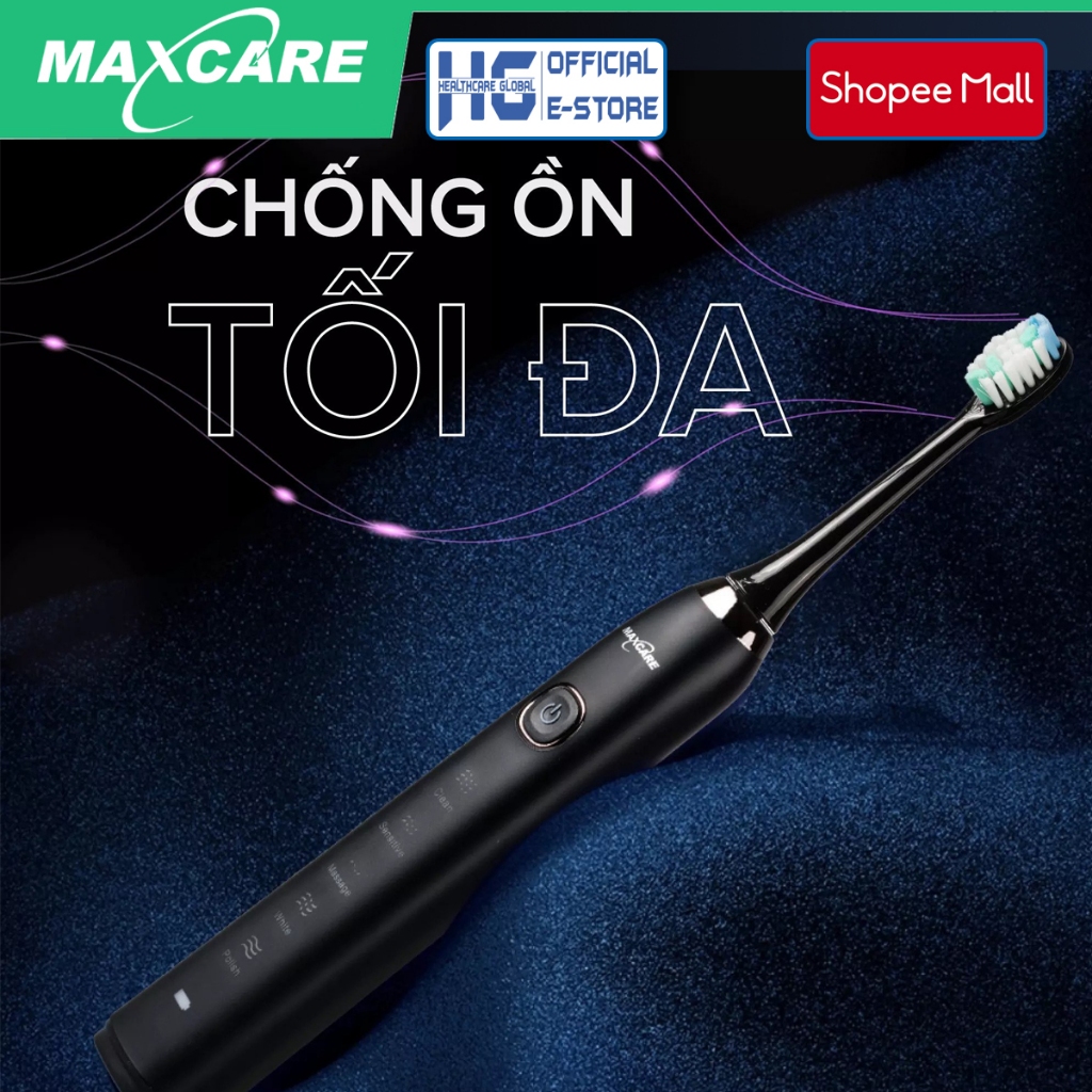 Bàn Chải Điện Sóng Siêu Âm Maxcare Sonicare S100 | Thương Hiệu Nhật Bản - Làm Sạch Mảng Bám Gấp 30 Lần Bàn Chải Thường