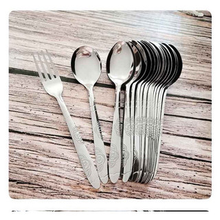 thìa , dĩa inox cán hoa thìa phở