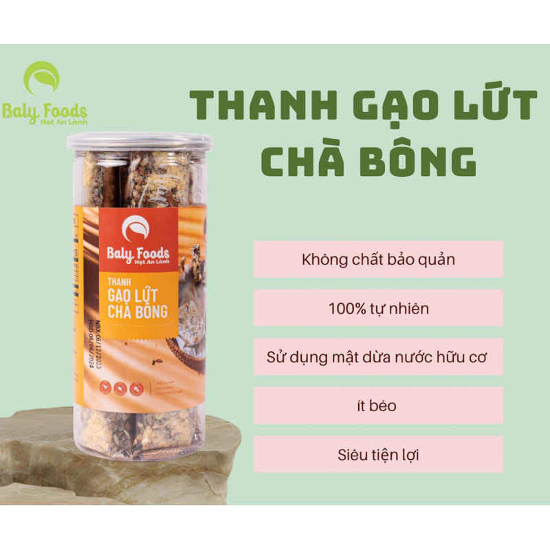 Thanh gạo lứt chà bông BALYFOODS