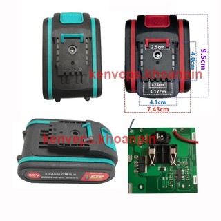  vỏ và mạch pin 18v-21v 5s-1p chân 4.1mm 5 cell sử dụng cho máy khoan pin 