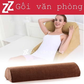 Gối bán nguyệt (nửa gối tròn) dài kê lưng, chân cao su non GLN-02