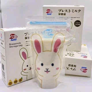 Hộp 30 Túi Trữ Sữa Sami 100ml Có Vòi Rót Tiện Dụng - Nhật Bản