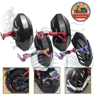 (Hàng Xịn) Dè chắn bùn sợi carbon phía sau các loại CNC cao cấp vân đẹp cho xe điện xe máy (tặng lục giác)