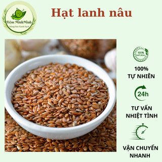 Hạt lanh nâu sống, hạt lanh nâu hữu cơ rang chín lên ăn hay ủ tóc đặp mặt đóng túi 200g-1kg