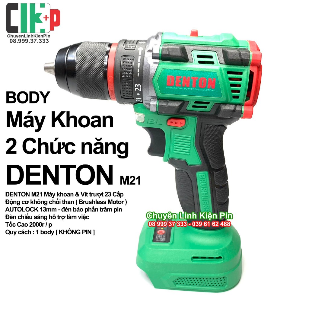 Thân Máy Khoan 2 Chức Năng Denton 21V ( CLKP )