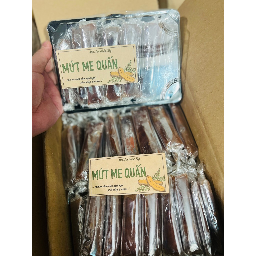 Mứt me quấn nguyên trái hộp 500g - Mứt tết 2024