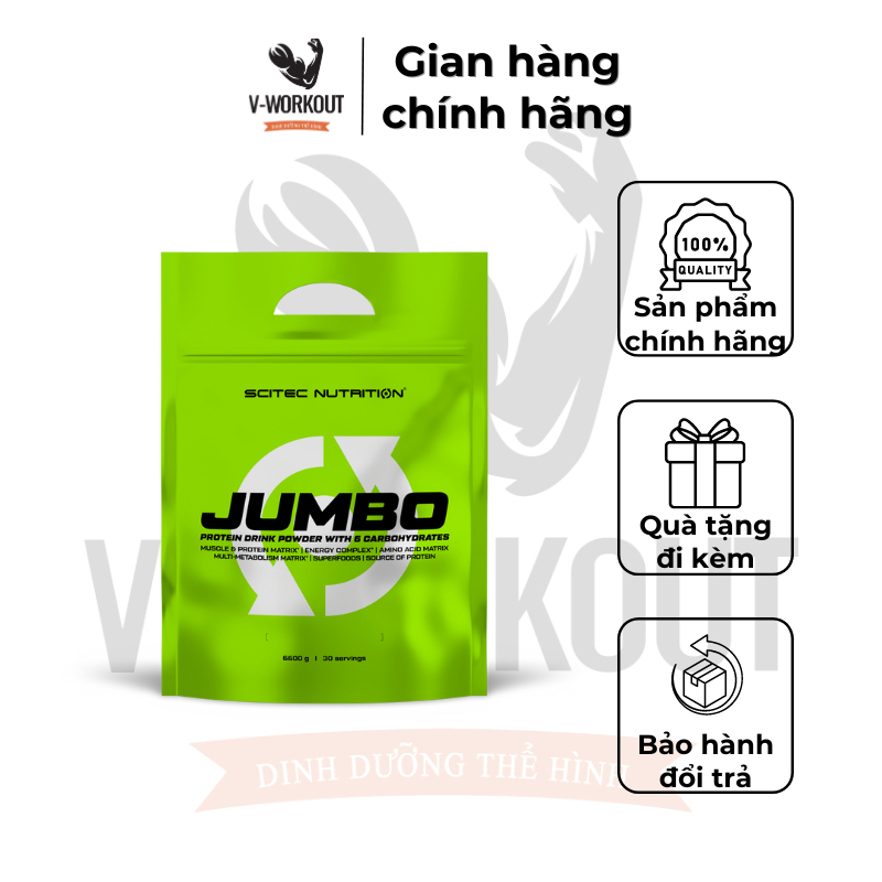 Whey Sữa Tăng Cơ Tăng Cân JUMBO Scitec Nutrition Thực Phẩm Bổ Sung Jumbo - 6600g (30 Serving)