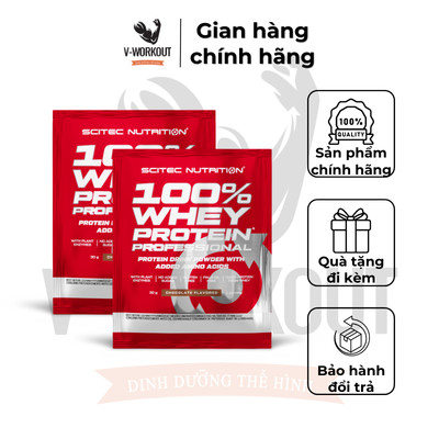 Sample Whey Protein | Combo 5-10 gói 30g Scitec Nutrition Sample 100% Whey Protein Professional - Tăng Cơ Nhanh