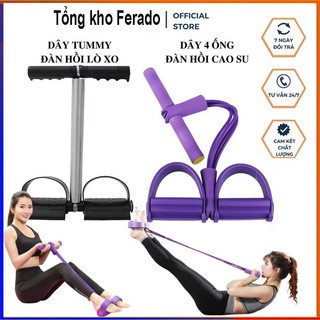 Dây Tập Bụng - Dây Kéo Đàn Hồi Kháng Lực 4 Ống Cao Su, Dây Tummy Trimmer Đa Năng Tập Bụng, Thể Dục, Tập Gym Tại Nhà Fera