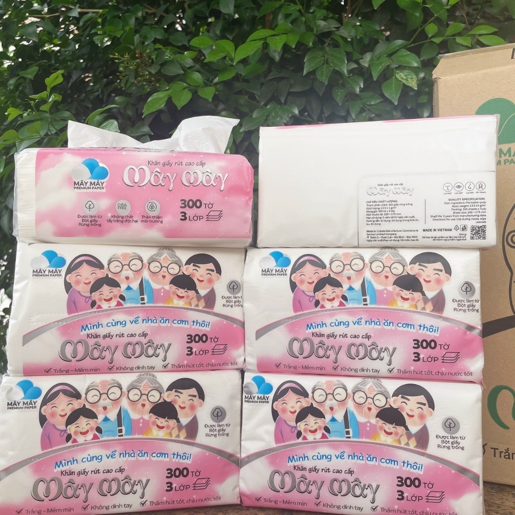 Giấy Rút Mây Mây Thùng 27 Gói Nhỏ Gọn,Hàng Tặng Kèm Theo Đơn Khẩu Trang 5D Thịnh Phát.