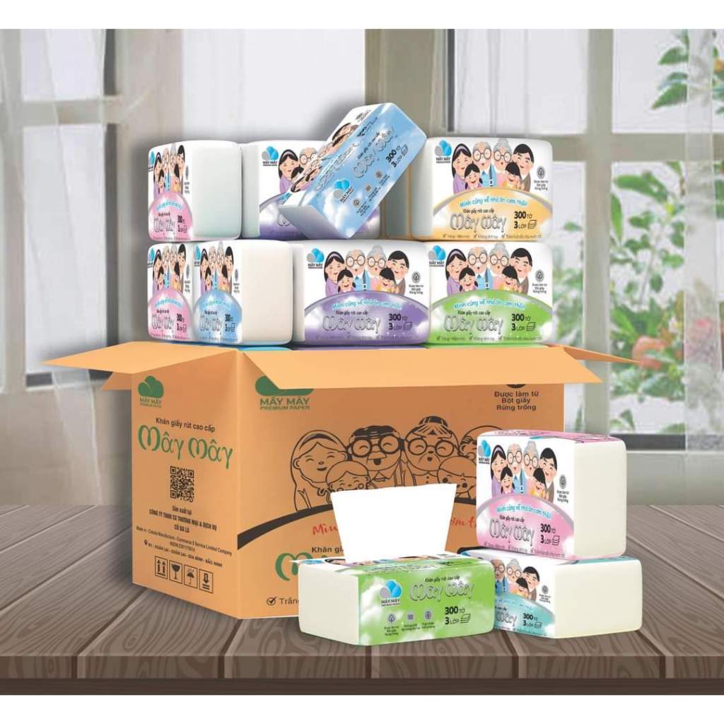 Giấy Rút Mây Mây Thùng 27 Gói Nhỏ Gọn,Hàng Tặng Kèm Theo Đơn Khẩu Trang 5D Thịnh Phát.