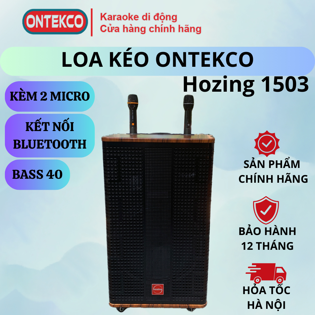 Loa ONTEKCO Hozing 1503 bass 40, 3 đường tiếng hát karaoke, phù hợp không gian lớn ngoài trời, hội thảo, đám cưới