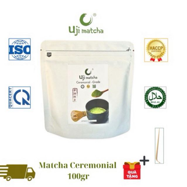 Bột Matcha CEREMONIAL GRADE PREMIUM | Thu hoạch vụ Xuân | 100G TÚI ZIP