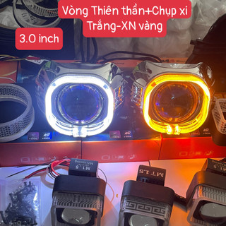 Chụp Xi + Vòng Thiên Thần Gắn Bi cầu led Xenon  oto , xe máy