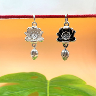 Charm bạc 925 móc treo hoa sen và búp sen mẫu mới - charm bạc 925 - mã ca1210 cb1195