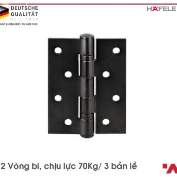 Bản Lề Lá 2 Vòng Bi 70Kg Hafele màu đen 926.20.063 kích thước 102 x 76 x 3mm