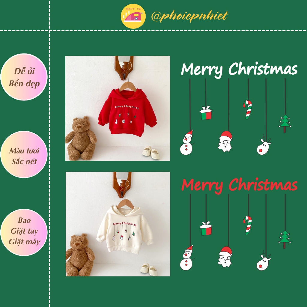 Hình ủi nhiệt chủ đề Giáng sinh an lành