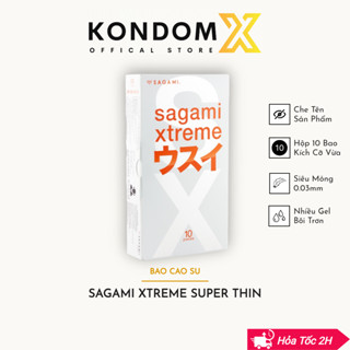 Bao cao su siêu mỏng trơn SAGAMI XTREME SUPER THIN, hộp 10 bcs xuất xứ Nhật Bản