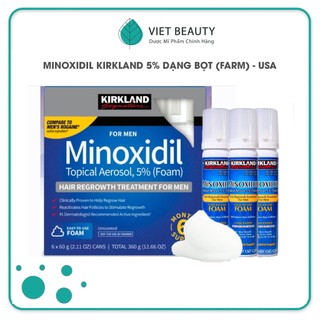 Kem mọc tóc Kirkland Minoxidil 5% Foam cho Nam (bộ 6chai 60ml *3)