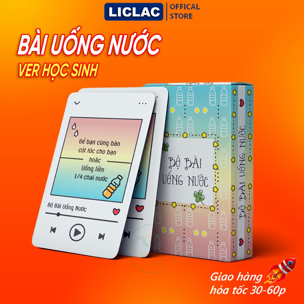 Bộ Bài Uống Nước Drinking Game ver học sinh trong sáng, Trò chơi dành cho nhóm bạn vui vẻ, Bài Huệ Trong Sáng