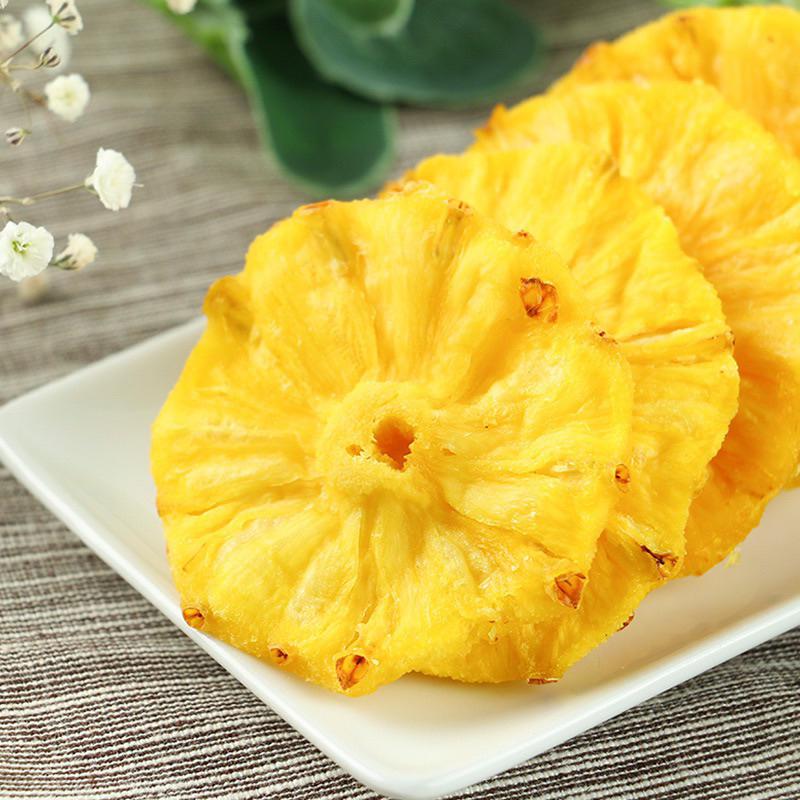 Túi 500gr dứa khoanh sấy dẻo ăn liền, làm bánh kẹo