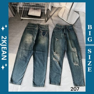 Quần baggy jean nữ rách Bigsize 55kg-90kg form ngắn kiểu dáng form baggy bò túi rách thời trang cao cấp MS207 2KJeans 
