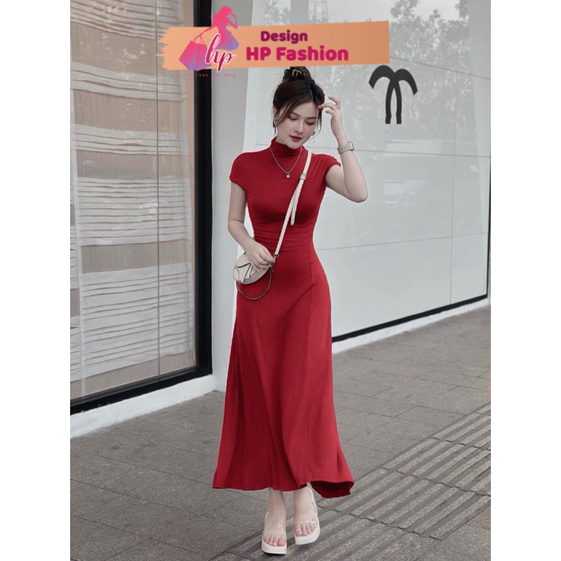 Đầm body cổ lọ dáng dài maxi ôm body xoè váy nữ tay côn vải thun co giãn xinh sắn tôn dáng sang chảnh G645