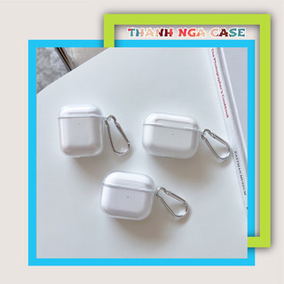 Case Airpod 1/2/Pro/Ap3 trong suốt cao cấp kèm móc sắt