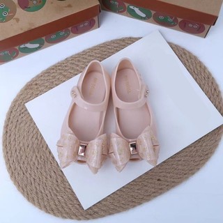 Giầy nhựa thơm melissa cho bé gái mẫu nơ hoa hồng