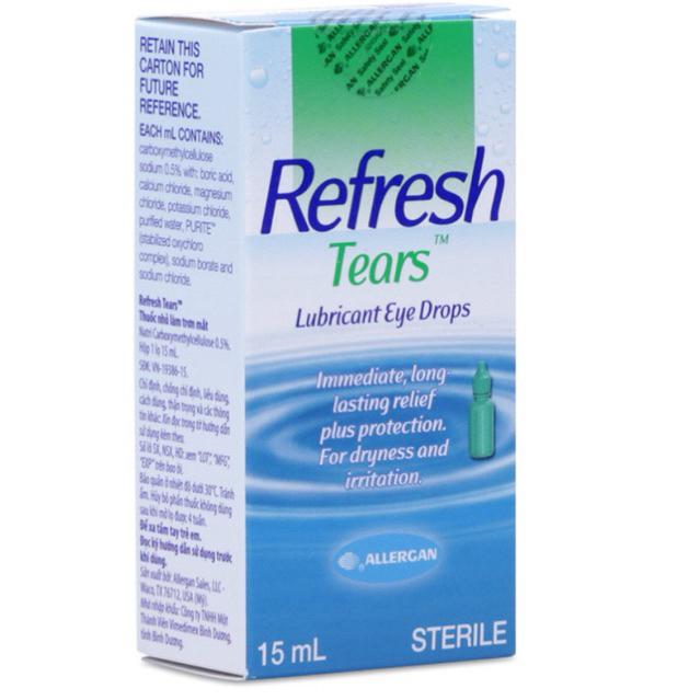 Nhỏ mắt Refresh nước mắt nhân tạo Tears dành cho khô mắt, mỏi mắt -MKPMC