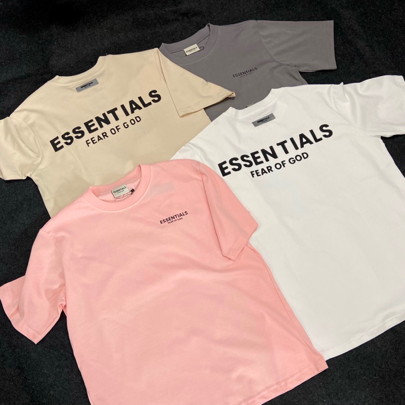 Áo Thun ESSENTIALS In Cao Su Nổi Unisex Thun 100% cotton 2 chiều co dãn - Hàng Chuẩn hình Full bọc tag box