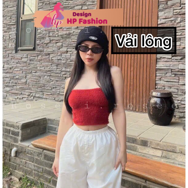 Áo ống cúp ngực ôm body không mút croptop lông áo tube quây nữ mùa đông mặc đi chơi phong cách hàn quốc G638