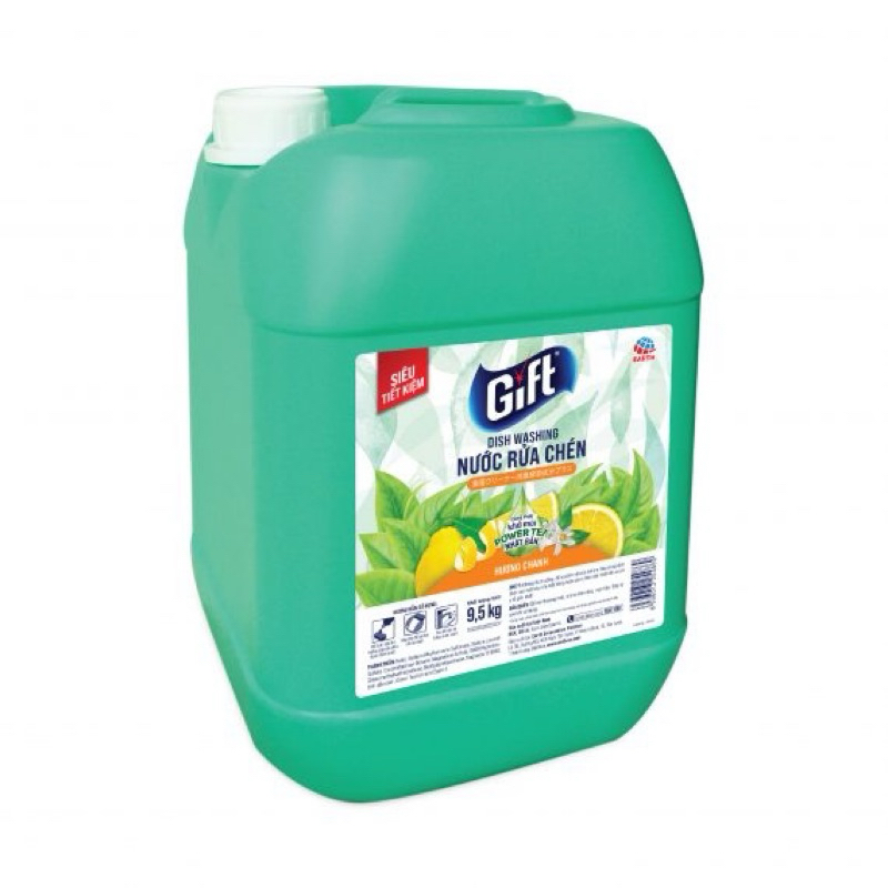 Nước rửa chén Gift can lớn 9.5kg siêu tiết kiệm cho nhà hàng, khách sạn, quán ăn, trường học,...