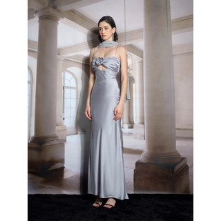 Váy 2 Dây lụa và Khăn choàng - Rose Dress