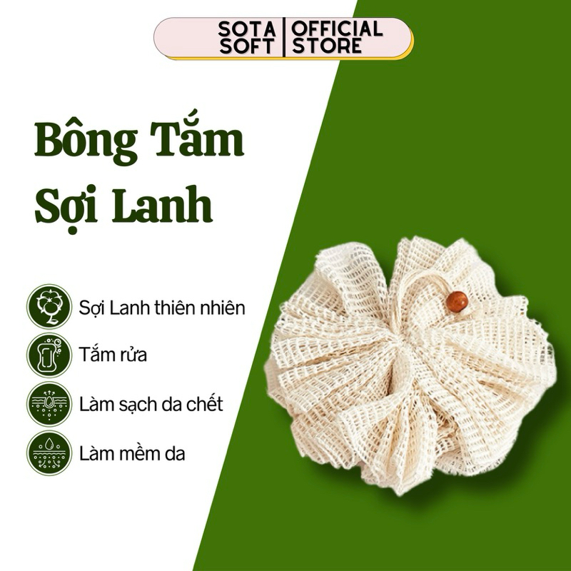 Bông Tắm Sợi Lanh Tẩy Da Chết