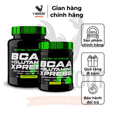 BCAA | BCAA + GLUTAMINE XPRESS 600G LIME FLAVOUR | Phục Hồi, Chống Dị Hóa, Phát Triển Cơ Bắp | SCITEC NUTRITION