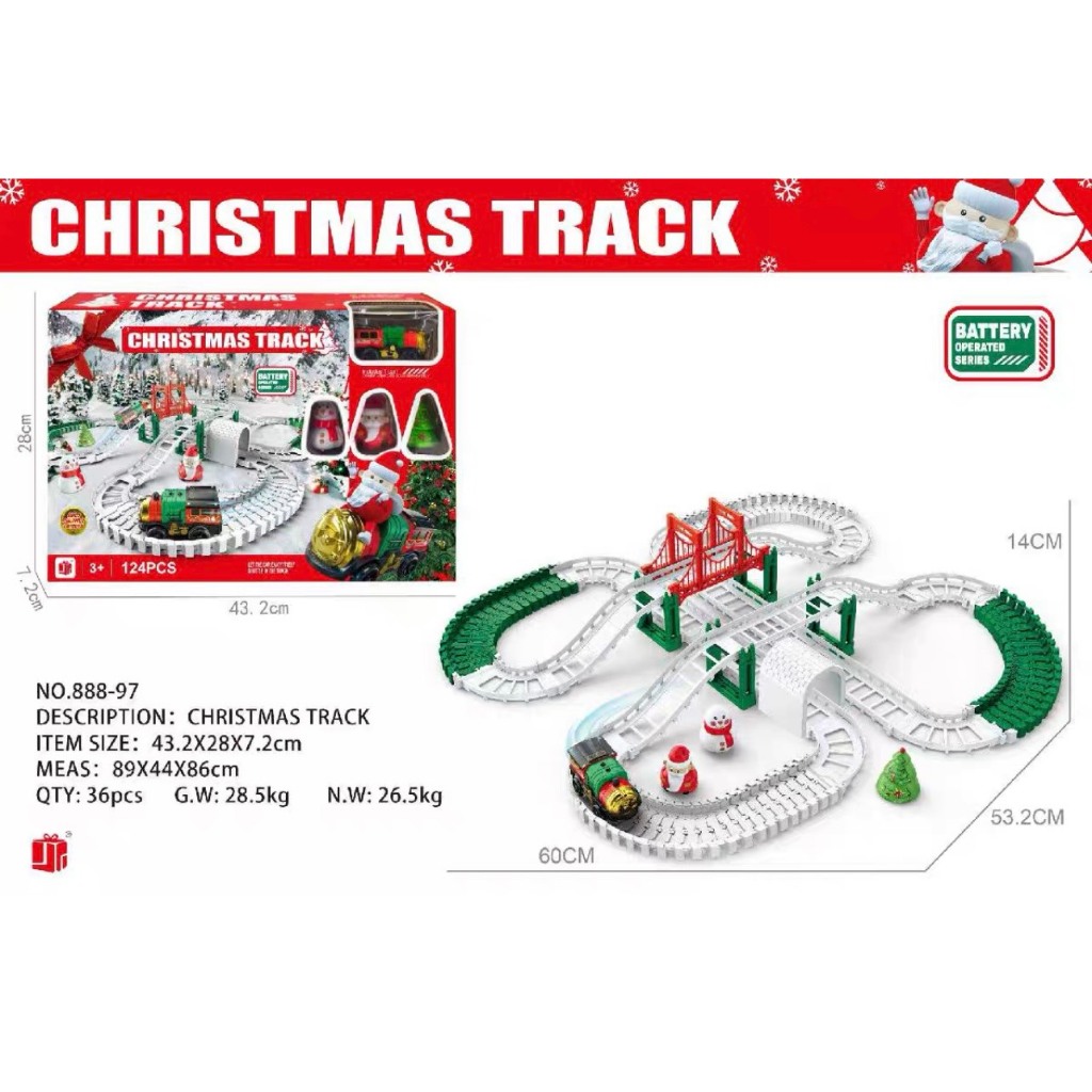 Đồ Chơi Xe Lửa Điện Chủ Đề Giáng Sinh Chạy Bằng Pin Cho Bé Trai Và Bé Gái - Quà Tặng Cho Bé - LittleRabbit