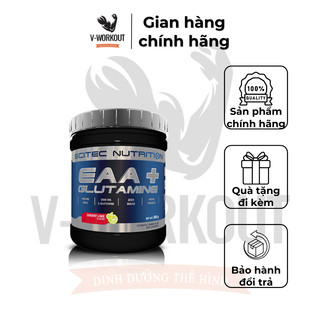 Eaa | eaa + glutamine - cherry lime flavour 300g- 33sv | phục hồi, chống dị hóa và phát triển cơ bắp | scitec nutrition